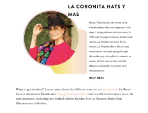 Kendra Scott blog post using SEO strategies that include a CTA and links to their products pages.
